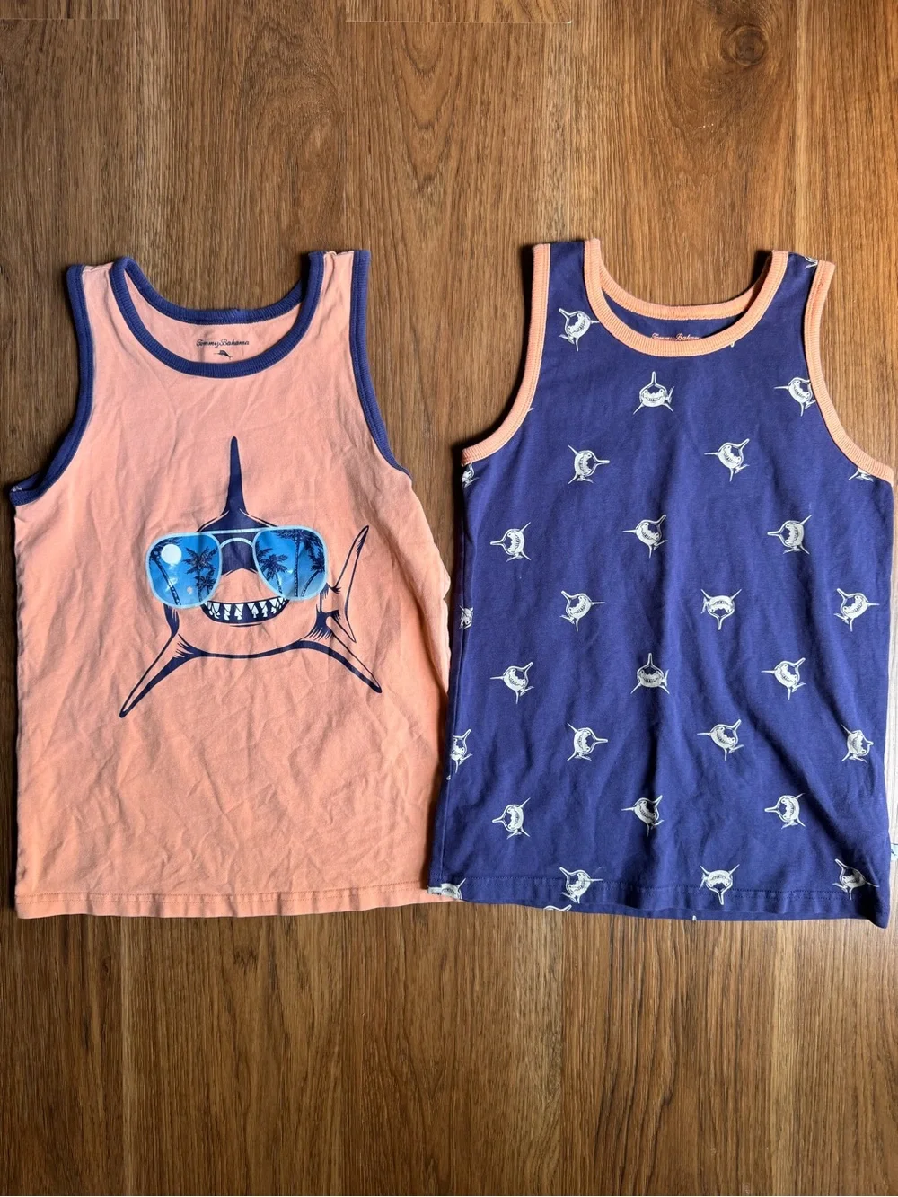 Tommy Bahama Kids Shark Tank Tops - Peach & Navy